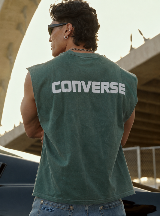 Sleevless Acid Wash T-Shirt