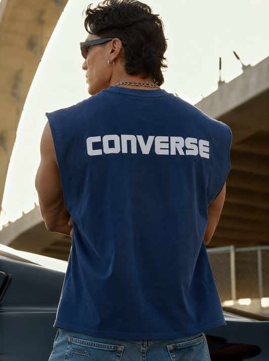 Sleevless Acid Wash T-Shirt