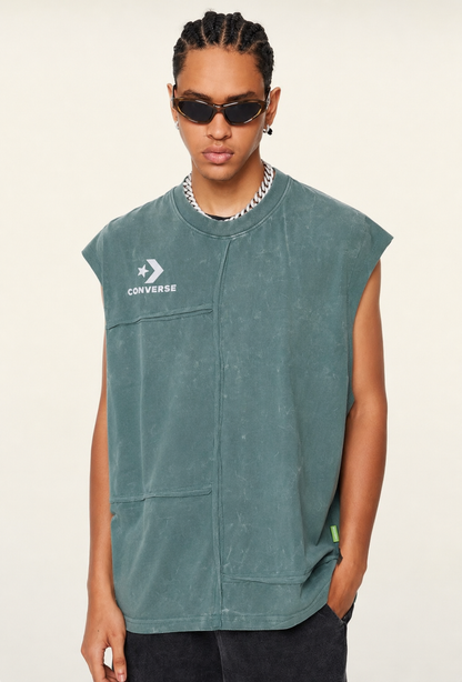 Sleevless Acid Wash T-Shirt