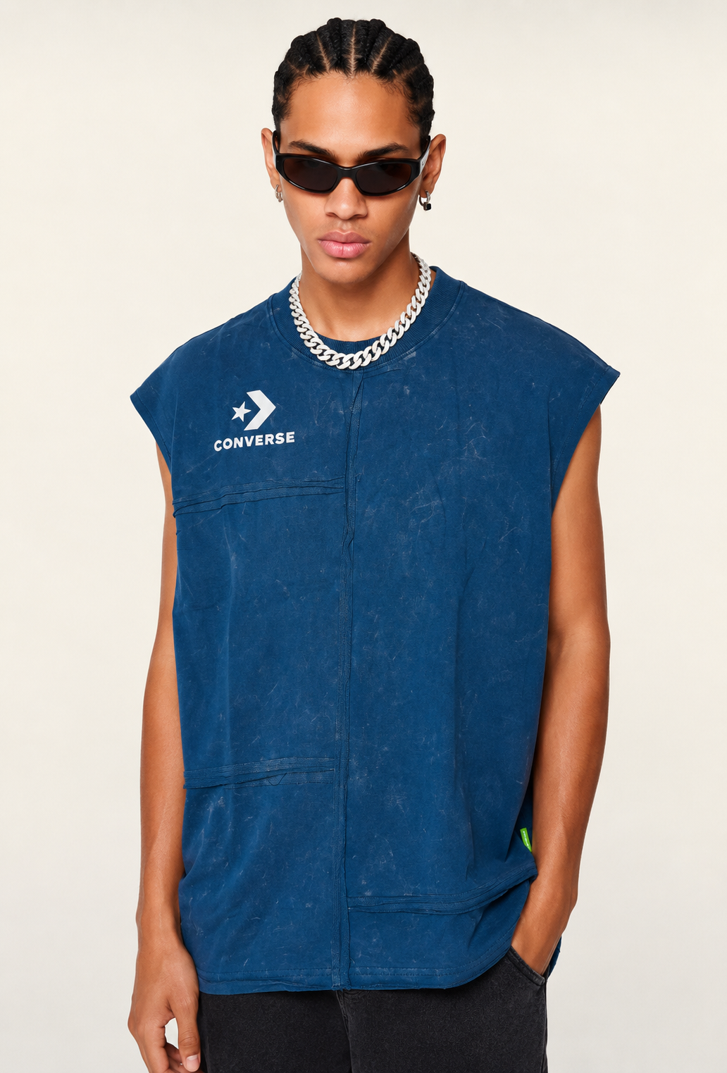 Sleevless Acid Wash T-Shirt
