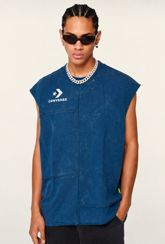 Sleevless Acid Wash T-Shirt